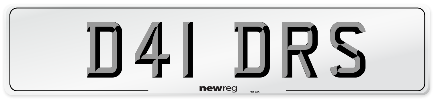 D41 DRS Number Plate from New Reg